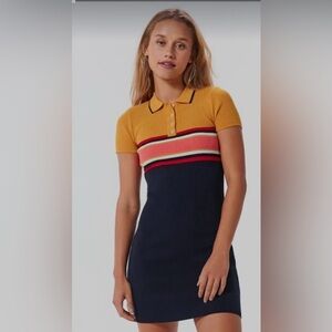 Urban Outfitters retro 90’s color block bodycon knit collared polo dress MD